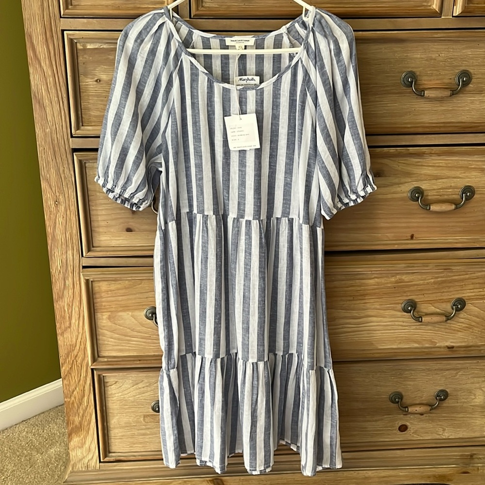 NWT Blue & white stripe cover up